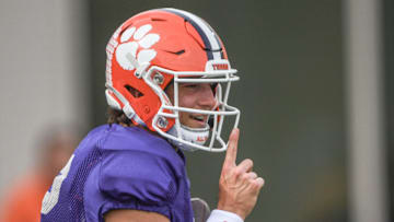 Clemson quarterback Cade Klubnik (2) during Spring Practice in Clemson, S.C. Monday, March 24, 2025.