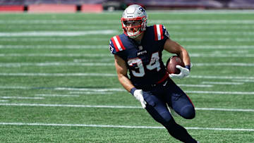 Sep 13, 2020; Foxborough, Massachusetts, USA; New England Patriots running back Rex Burkhead (34)