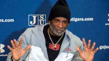 Jackson State football coach Deion Sanders talks about Southern and the upcoming SWAC Championship during a news conference at JSU in Jackson, Miss., Tuesday, Nov. 29, 2022.

Tcl Deion Sanders