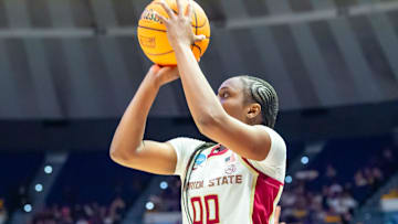 Ta’Niya Latson 00, George Mason takes on Florida State in the NCAA Womens Basketball Tournament in Baton Rouge, LA. Feb 25, 2025