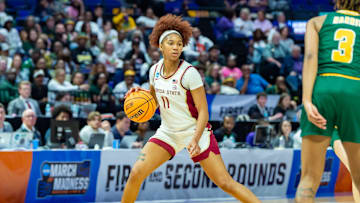 Sydney Bowles 11, George Mason takes on Florida State in the NCAA Womens Basketball Tournament in Baton Rouge, LA. Feb 25, 2025