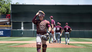 Sun Devils catcher Ryan Campos at Scottsdale Stadium.