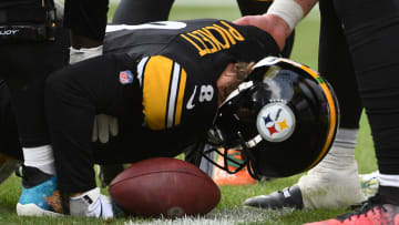 Dec 3, 2023; Pittsburgh, Pennsylvania, USA;  Pittsburgh Steelers quarterback Kenny Pickett (8) is