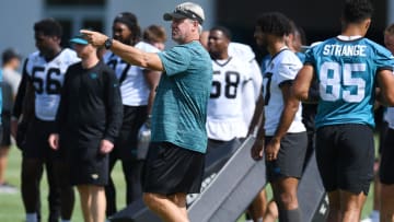 Jaguars head coach Doug Pederson during the organized team activity session Monday, June 3, 2024 at EverBank Stadium's Miller Electric Center in Jacksonville, Fla.