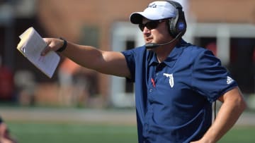 Sep 23, 2023; Champaign, Illinois, USA;  Florida Atlantic Owls head coach Tom Herman during the fist half against the Illinois Fighting Illini at Memorial Stadium. Mandatory Credit: Ron Johnson-USA TODAY Sports