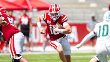 Cajuns quarterback Ben Wooldridge 10 runs the ball as the Louisiana Ragin Cajuns take on Tulane atbCajun Field. Saturday, Sept. 21, 2024.