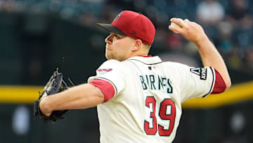 Arizona Diamondbacks starting pitcher Corbin Burnes throws to the Tampa Bay Rays in the first inning at Chase Field in Phoenix, on Apr. 24, 2025.
