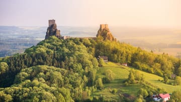 Trosky Castle was built atop volcanic plugs in the Czech Republic.