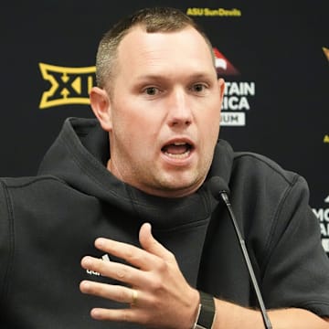 Arizona State head coach Kenny Dillingham holds a news conference on Oct. 27, 2025, in Tempe.