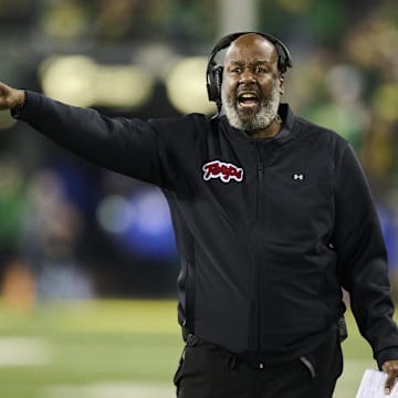 Maryland Terrapins head coach Mike Locksley. Mandatory Credit: Troy Wayrynen-Imagn Images