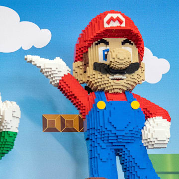 3D sculptures of Nintendo characters Luigi and Mario made from LEGO bricks on display at the Stockton Brick Convention at the San Joaquin County fairgrounds in Stockton on Feb. 2, 2024. The event, which runs Sat, Feb 3 and Sunday, Feb .4, features artwork and creations made created from LEGO bricks, hands-on LEGO making activities and vendors offering the latest sets and mini-figures.