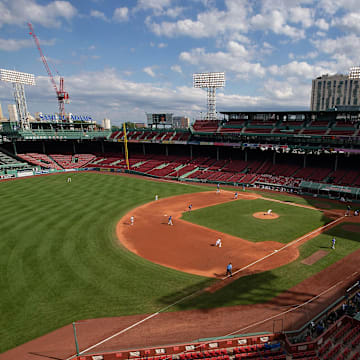 Sep 6, 2020; Boston, Massachusetts, USA; An empty Fenway Park is seen during the game between the Boston Red Sox and the Toronto Blue Jays. Mandatory Credit: Winslow Townson-Imagn Images