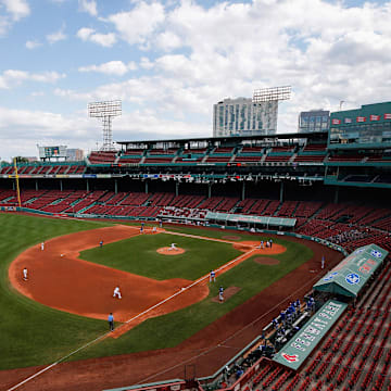 Sep 6, 2020; Boston, Massachusetts, USA; An empty Fenway Park is seen during the game between the Boston Red Sox and the Toronto Blue Jays. Mandatory Credit: Winslow Townson-Imagn Images