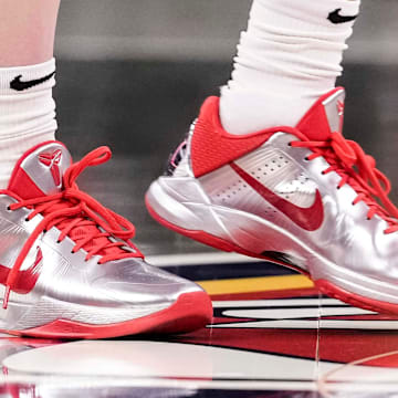 Indiana Fever guard Caitlin Clark debuts the Nike Kobe 5 "Rookie of the Year" colorway.