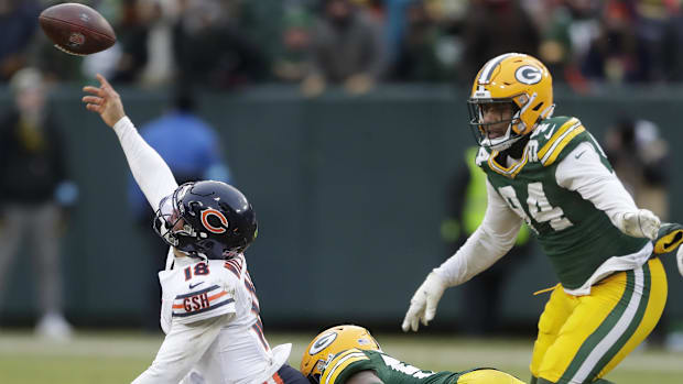 Caleb Williams getting sacked,