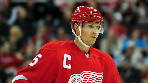 Detroit Red Wings defenseman Nicklas Lidstrom during the first period against the Chicago Blackhawks.