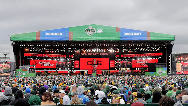 The second day of the NFL Draft presented by Bud Light at the Draft Theater Friday, April 25, 2025, outside of Lambeau Field 