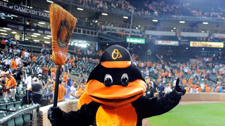 Baltimore Orioles break out the brooms