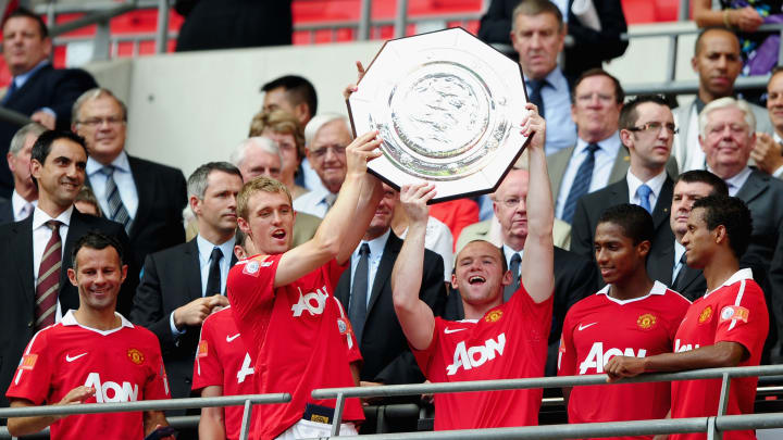 El Manchester United celebrando uno de sus títulos en la Community Shield