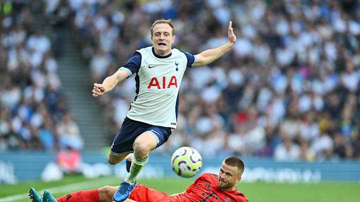Oliver Skipp in action during pre-season, with former Spurs player Eric Dier also in shot