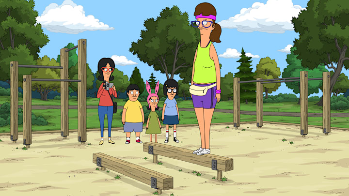 BOB'S BURGERS: When Gayle tells the family shes sending in an audition tape to be on Tough Stuff Island, Linda is determined to make her tape boring to save her from being humiliated on a rejection reel. Bob struggles with his new electric grinder while the kids secretly attempt to make Gayles tape more interesting on the all-new "The Right Tough Stuff" episode of BOB'S BURGERS airing Sunday, Sept 15 (8:30-9:00 PM ET/PT) on FOX. BOBS BURGERS © 2024 by 20th Television