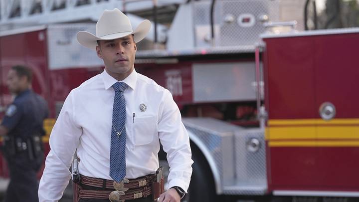 9-1-1 LONE STAR: Rafael Silva in the "Both Sides, Now" season premiere episode of 9-1-1 LONE STAR airing Monday, Sept 23 (8:00-9:02 PM ET/PT) on FOX. © 2024 Fox Media LLC. CR: Kevin Estrada/FOX.CR: Kevin Estrada/FOX.