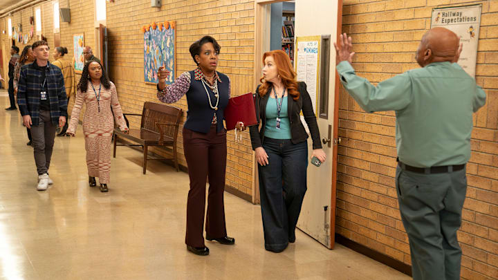 ABBOTT ELEMENTARY - ÒBooksÓ - A debate over a controversial book leads Ava to remove it from the library, but some parents push for its return. WEDNESDAY, MARCH 5 (8:30-9:02 p.m. EST) on ABC. (Disney/Gilles Mingasson) 
CHRIS PERFETTI, QUINTA BRUNSON, SHERYL LEE RALPH, LISA ANN WALTER