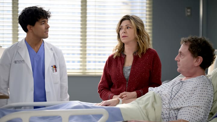 GREY’S ANATOMY - “Don't You (Forget About Me)"” - Amelia and Simone attempt to perform a high-stakes and groundbreaking brain surgery. Teddy and Bailey attend a medical conference and run into Dr. Cass Beckman. Meanwhile, Jo struggles with her irritation toward a younger OB-GYN. THURSDAY, APRIL 3 (10:00-11:00 p.m. EDT) on ABC. (Disney/Anne Marie Fox) 
NIKO TERHO, AMY PIETZ, DREW DROEGE