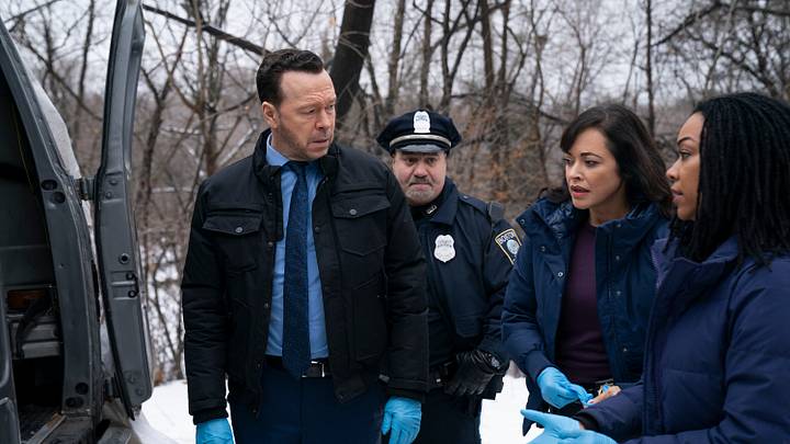 "For Those Who Weren't Heard" -- Coverage of the CBS Original Series BOSTON BLUE, scheduled to air on the CBS Television Network. Pictured L to R: Donnie Wahlberg as Danny Reagan, Marisa Ramirez as Maria Baez and Sonequa Martin-Green as Lena Silver. Photo: John Medland/CBS ©2026 CBS Broadcasting, Inc. All Rights Reserved.