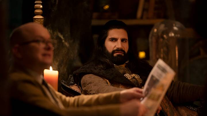 “WHAT WE DO IN THE SHADOWS” -- “Pride Parade” -- Season 5, Episode 3 (Airs July 20) — Pictured (L-R): Kayvan Novak as Nandor, Mark Proksch as Colin Robinson. CR: Russ Martin: FX