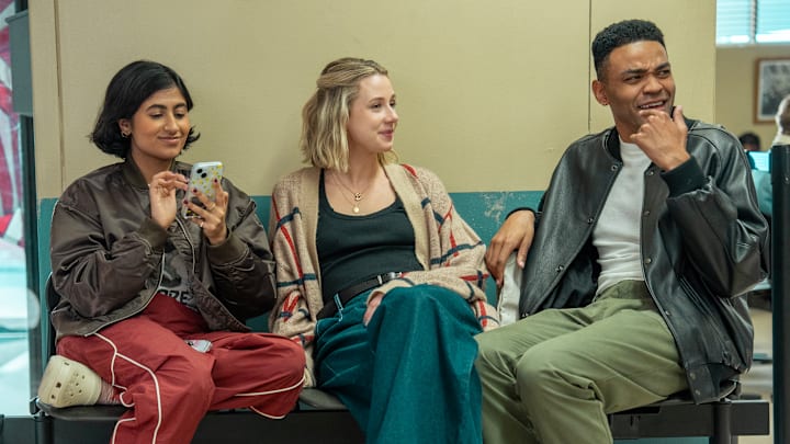 "ADULTS" -- “Have You Seen This Man?” -- Season 1, Episode 3 — Pictured (L-R): Amita Rao as Issa, Lucy Freyer as Billie, Owen Thiele as Anton