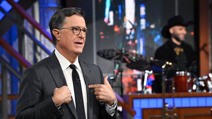 The Late Show with Stephen Colbert during Monday’s July 21, 2025 show. Photo: Scott Kowalchyk ©2025 CBS Broadcasting Inc. All Rights Reserved.