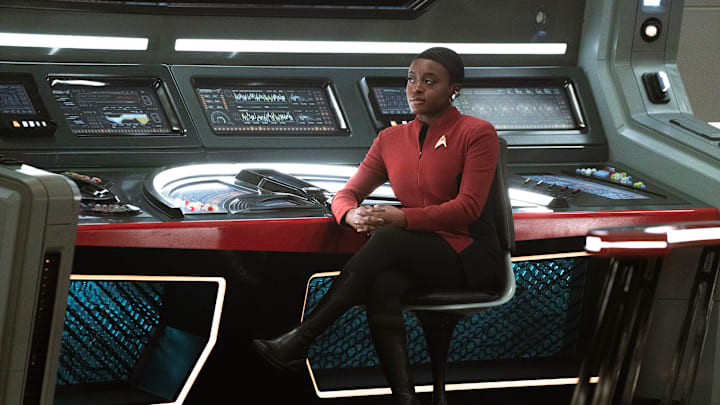 Celia Rose Gooding as Uhura in Star Trek: Strange New Worlds streaming on Paramount+, 2023. Photo Credit: Michael Gibson/Paramount+