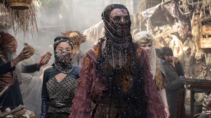 Kae Alexander (Min), Dónal Finn (Mat Cauthon) in The Wheel of Time season 3. Image: Julie Vrabelova/Prime.