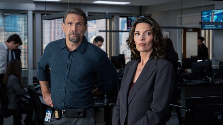“Fadeaway” – Pictured (L-R): Jeremy Sisto as Assistant Special Agent in Charge Jubal Valentine and Alana De La Garza as Special Agent in Charge Isobel Castille. Photo: Bennett Raglin/CBS ©2025 CBS Broadcasting, Inc. All Rights Reserved.