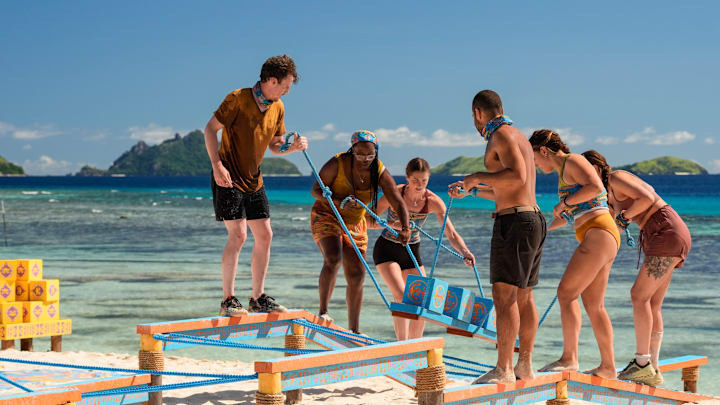 SURVIVOR 49 on Wednesdays - Pictured (L-R): Steven Ramm, Kristina Mills, and Shannon Fairweather. 