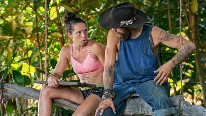 "The Penultimate Step of the War" - Sarah Lacina and Ben Driebergen on the two-hour Thirteenth episode of SURVIVOR: WINNERS AT WAR, airing Wednesday, May 6th (8:00-10:00 PM, ET/PT) on the CBS Television Network. Photo: Screen Grab/CBS Entertainment ©2020 CBS Broadcasting, Inc. All Rights Reserved