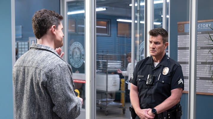 THE ROOKIE - “Mutiny And The Bounty” - The team helps Skip Tracer Randy when his new love interest is kidnapped. Meanwhile, Angela and Nyla enlist their moms to help catch a con artist, and Wesley is threatened to drop a case. TUESDAY, MAY 6 (9:00-10:01 p.m. EDT) on ABC. (Disney/Mike Taing) 
NATHAN FILLION