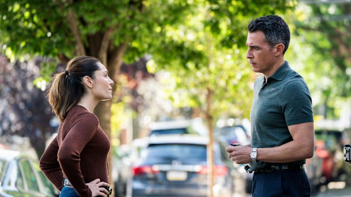 “Boy Scout” – Pictured (L-R): Juliana Aidén Martinez as Eva Ramos and John Boyd as Special Agent Stuart Scola. Photo: Bennett Raglin/CBS ©2025 CBS Broadcasting, Inc. All Rights Reserved.