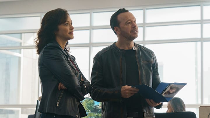 Pictured: Marisa Ramirez as Maria Baez and Donnie Wahlberg as Danny Reagan in Boston Blue season 1. Photo: Michael Gibson/CBS ©2025 CBS Broadcasting, Inc. All Rights Reserved.