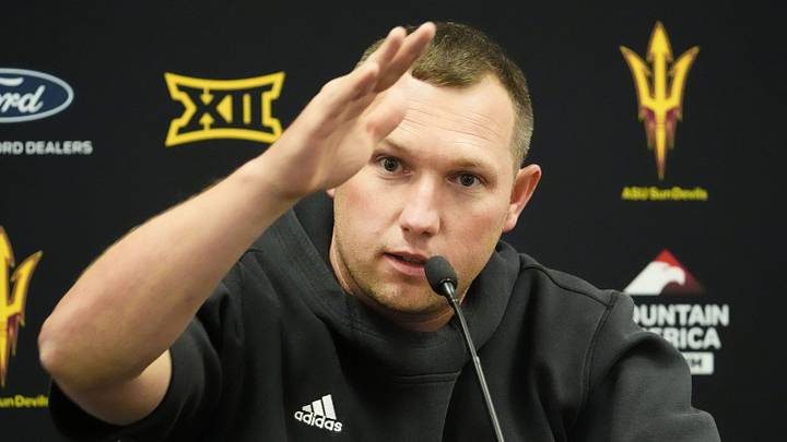 Arizona State head coach Kenny Dillingham holds a news conference on Oct. 27, 2025, in Tempe.