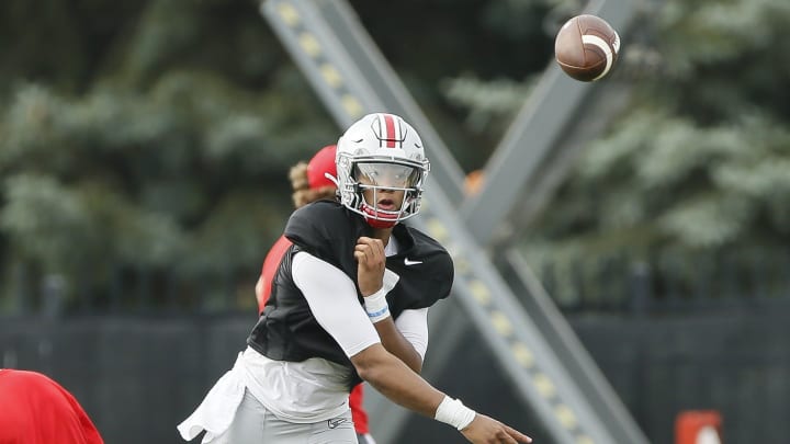 C.J. Stroud, who is replacing Justin Fields, has never thrown a pass in a college game.

Ohio State Football Training Camp