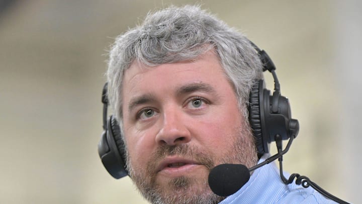Head coach Pete Golding speaks at Ole Miss “Meet the Rebels” in Oxford, Miss. on Saturday, April 25, 2026.