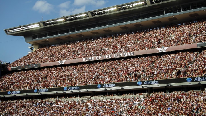 Sep 3, 2016; College Station, TX, USA; The east stands of Kyle Field during a game between the Texas