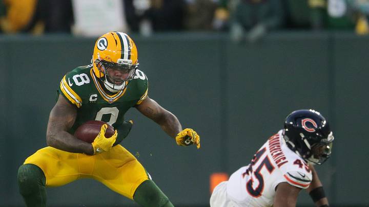 Green Bay Packers running back Josh Jacobs (8) against the Chicago Bears on Sunday, December 7, 2025, at Lambeau Field in Green Bay, Wis. The Packers defeated the Bears 28-21.
Wm. Glasheen USA TODAY NETWORK-Wisconsin