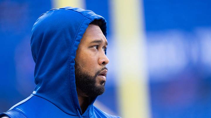 Indianapolis Colts defensive tackle Deforest Buckner looks on with melancholy