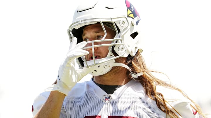 Arizona Cardinals linebacker Dennis Gardeck (45) during organized team activities at the Dignity Health Arizona Cardinals Training Center on May 28, 2024.