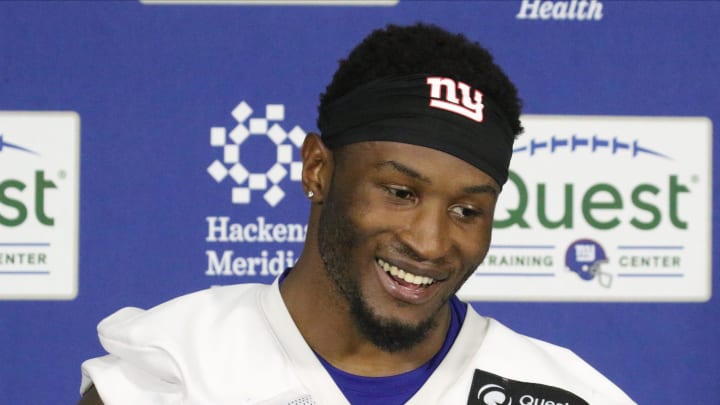 East Rutherford, NJ — May 10, 2024 -- Second-round draft pick safety Tyler Nubin as the NY Giants hold their Rookie Camp and introduce their new draft picks.