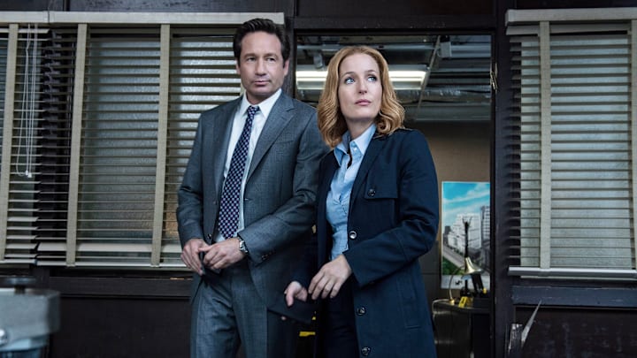 THE X-FILES: L-R: David Duchovny and Gillian Anderson in the "Home Again" episode of THE X-FILES airing Monday, Feb. 8 (8:00-9:00 PM ET/PT) on FOX. 