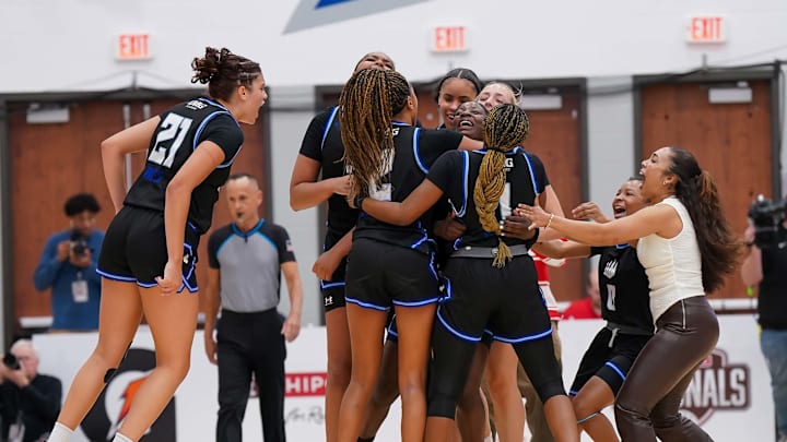 IMG Academy players celebrate their victory over Westtown in the semifinals of the 2025 Chipotle Nationals in Indiana.